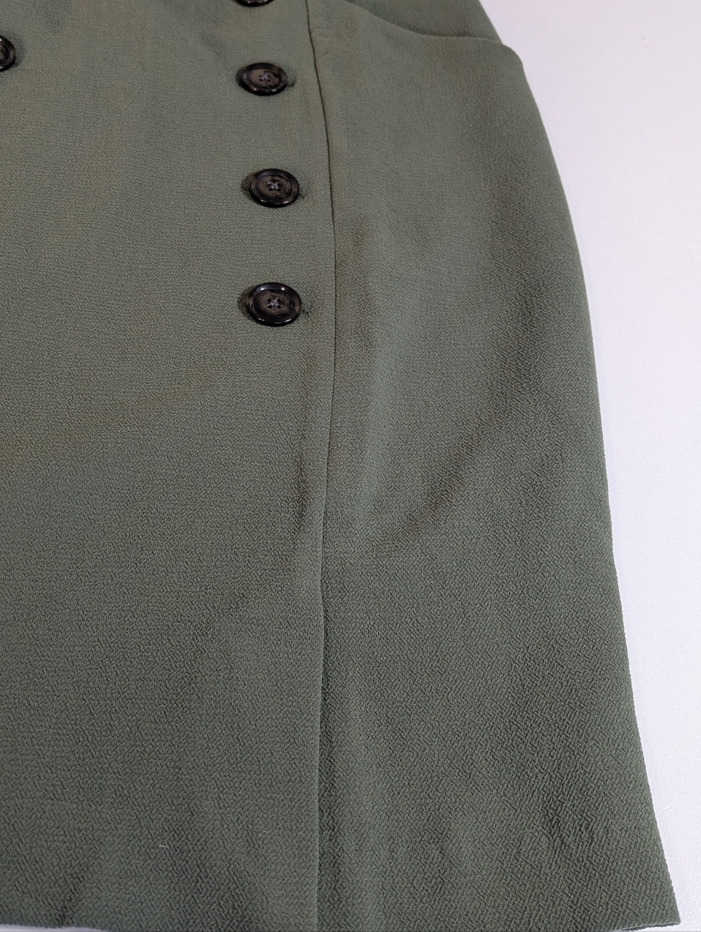 Banana Republic Button-Front Utility Sheath Dress Olive Green Size 4 EUC - Picture 8 of 12